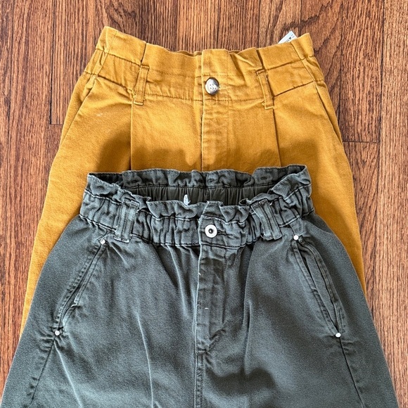 Zara Pants - Zara Women’s Paperbag Pants in Mustard and Olive Bundle